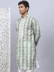 Tie-dye Embroidered & Sequin Kurtas-KO-5093Green