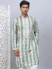 Tie-dye Embroidered & Sequin Kurtas-KO-5093Green