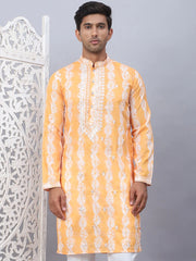 Tie-dye Embroidered & Sequin Kurtas-KO-5093Orange