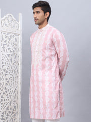 Tie-dye Embroidered & Sequin Kurtas-KO-5093Peach