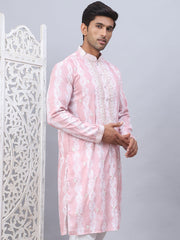 Tie-dye Embroidered & Sequin Kurtas-KO-5093Peach