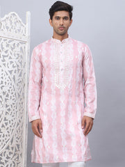 Tie-dye Embroidered & Sequin Kurtas-KO-5093Peach