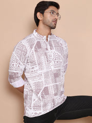 Geometric Printed Short Kurta ( KO 5095Brown )