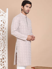 Sequin Embroidered Pure Cotton Kurtas ( KO 5096Grey )
