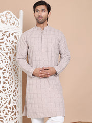 Sequin Embroidered Pure Cotton Kurtas ( KO 5096Grey )