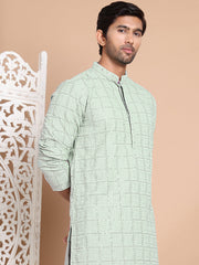 Sequin Embroidered Pure Cotton Kurtas ( KO 5096Pista )