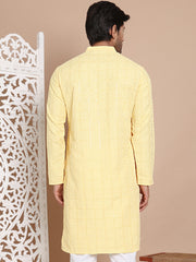 Sequin Embroidered Pure Cotton Kurtas ( KO 5096Yellow )