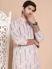 Printed and Emrbroidered Kurtas ( KO 5097Beige ) [FF] [D-12-13]