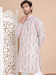 Printed and Emrbroidered Kurtas ( KO 5097Beige ) [FF] [D-12-13]