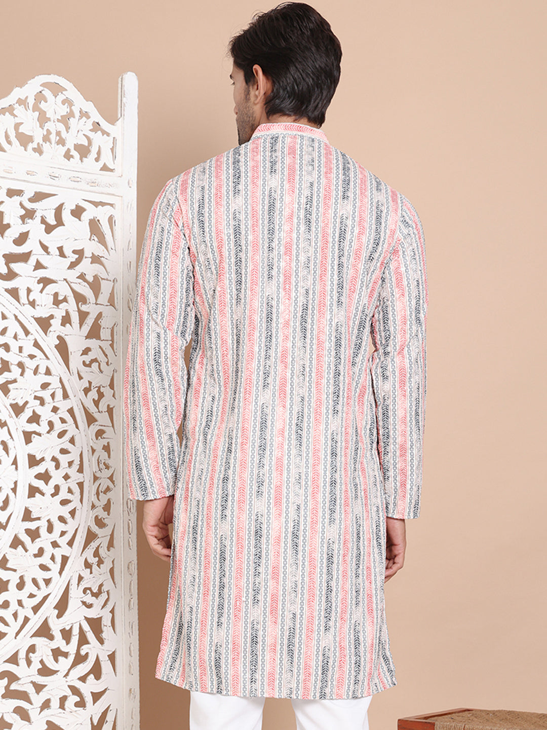 DesiQlo Men Printed Kurta Only - Beige - KO_5097Beige_S
