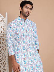 Printed and Emrbroidered Kurtas ( KO 5097Blue ) [FF] [D-12-13]