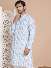 Printed and Emrbroidered Kurtas ( KO 5097Blue ) [FF] [D-12-13]