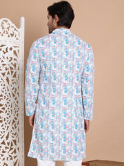 Printed and Emrbroidered Kurtas ( KO 5097Blue ) [FF] [D-12-13]