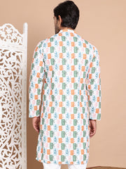 Printed and Emrbroidered Kurtas ( KO 5097Off-White ) [FF] [D-12-13]