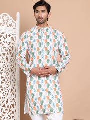 Printed and Emrbroidered Kurtas ( KO 5097Off-White ) [FF] [D-12-13]
