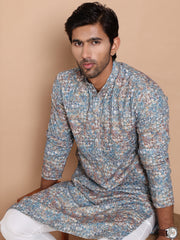 Printed and Emrbroidered Kurtas ( KO 5097Olive ) [FF] [D-12-13]