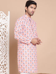 Printed and Emrbroidered Kurtas ( KO 5097Peach ) [FF] [D-12-13]