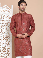 Embroidered and Sequence Kurta For Men. ( KO 5098Brown ) [FF] [J-2-3]