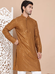 Embroidered and Sequence Kurta For Men. ( KO 5098Mustard ) [FF] [J-2-3]