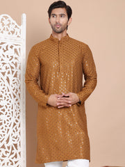 Embroidered and Sequence Kurta For Men. ( KO 5098Mustard ) [FF] [J-2-3]