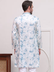 Stone Print With Embroidered kurtas ( KO 5102Sky ) [FF] [Q-17]