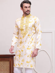 Stone Print With Embroidered kurtas ( KO 5102Yellow ) [FF] [Q-17]