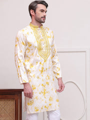 Stone Print With Embroidered kurtas ( KO 5102Yellow ) [FF] [Q-17]