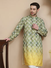 Digital Printed Kurtas for Men ( KO 5104 Green ) [FF] [P-7-8]