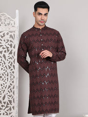 Sequin & Embroidered Kurtas ( KO 5107Coffee ) [FF] [N-1]