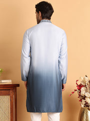 Ombre Printed Straght Kurtas for Men ( KO 5111Blue ) [FF] [I-1-4]