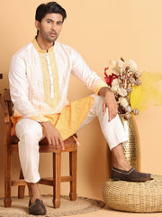Ombre Printed Straght Kurtas for Men ( KO 5111Yellow ) [FF] [I-1-4]