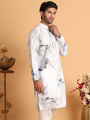 Marble Printed Sequin Cotton Kurtas. ( KO 5112Blue ) [FF] [P-5]