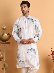 Marble Printed Sequin Cotton Kurtas. ( KO 5112Blue ) [FF] [P-5]