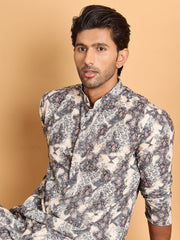 Chikankari Embroidered & Printed Kurtas. ( KO 5123Grey ) [FF] [I-1-4]