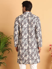 Chikankari Embroidered & Printed Kurtas. ( KO 5123Grey ) [FF] [I-1-4]