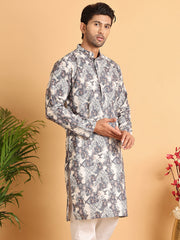 Chikankari Embroidered & Printed Kurtas. ( KO 5123Grey ) [FF] [I-1-4]