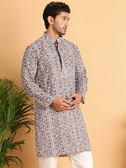 Embroidered & Printed Kurtas For Men ( KO 5124Coffee ) [FF] [K-4]