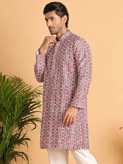 Embroidered & Printed Kurtas For Men ( KO 5124Maroon ) [FF] [K-4]