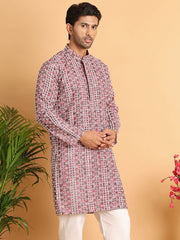 Embroidered & Printed Kurtas For Men ( KO 5124Maroon ) [FF] [K-4]