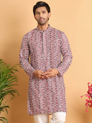 Embroidered & Printed Kurtas For Men ( KO 5124Maroon ) [FF] [K-4]