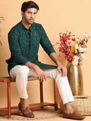 Embroidered Sequined Viscose Straight Kurta. ( KO 5125Olive ) [FF] [A-9-10]