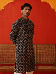 Embroidered Kurtas For Men ( KO 5127Navy ) [FF] [O-1-4]