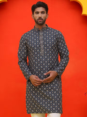 Embroidered Kurtas For Men ( KO 5127 Peacock ) [FF] [O-1-4]