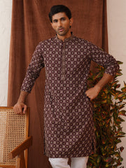 Embroidered Kurtas For Men ( KO 5127Purple ) [FF] [O-1-4]