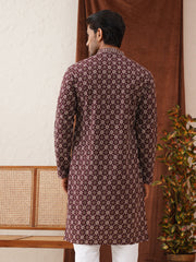 Embroidered Kurtas For Men ( KO 5127Purple ) [FF] [O-1-4]