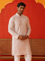 Sequins & Embroidered Kurtas For Men ( KO 5128Pink ) [FF] [I-1-4 & H2-3]