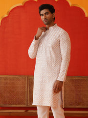Sequins & Embroidered Kurtas For Men ( KO 5128Pink ) [FF] [I-1-4 & H2-3]