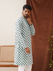 Viscose Embroidered Kurtas For Men ( KO 5129Sky ) [FF] [I-1-4]