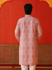 Embroidered Staight Kurtas For Men ( KO 5130Pink ) [FF] [A-5-7 A9 & B5-6]