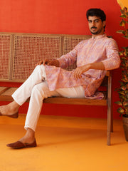 Embroidered Staight Kurtas For Men ( KO 5130Pink ) [FF] [A-5-7 A9 & B5-6]